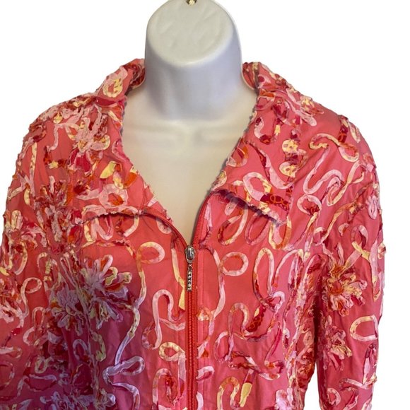 Great Cavalier by St Paul pink  yellow floral jacket size XL - Picture 8 of 9